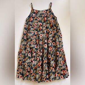 Bonton Girls Calypso 70’s Floral Midi Lurex Dress - Navy Blue - Size 6